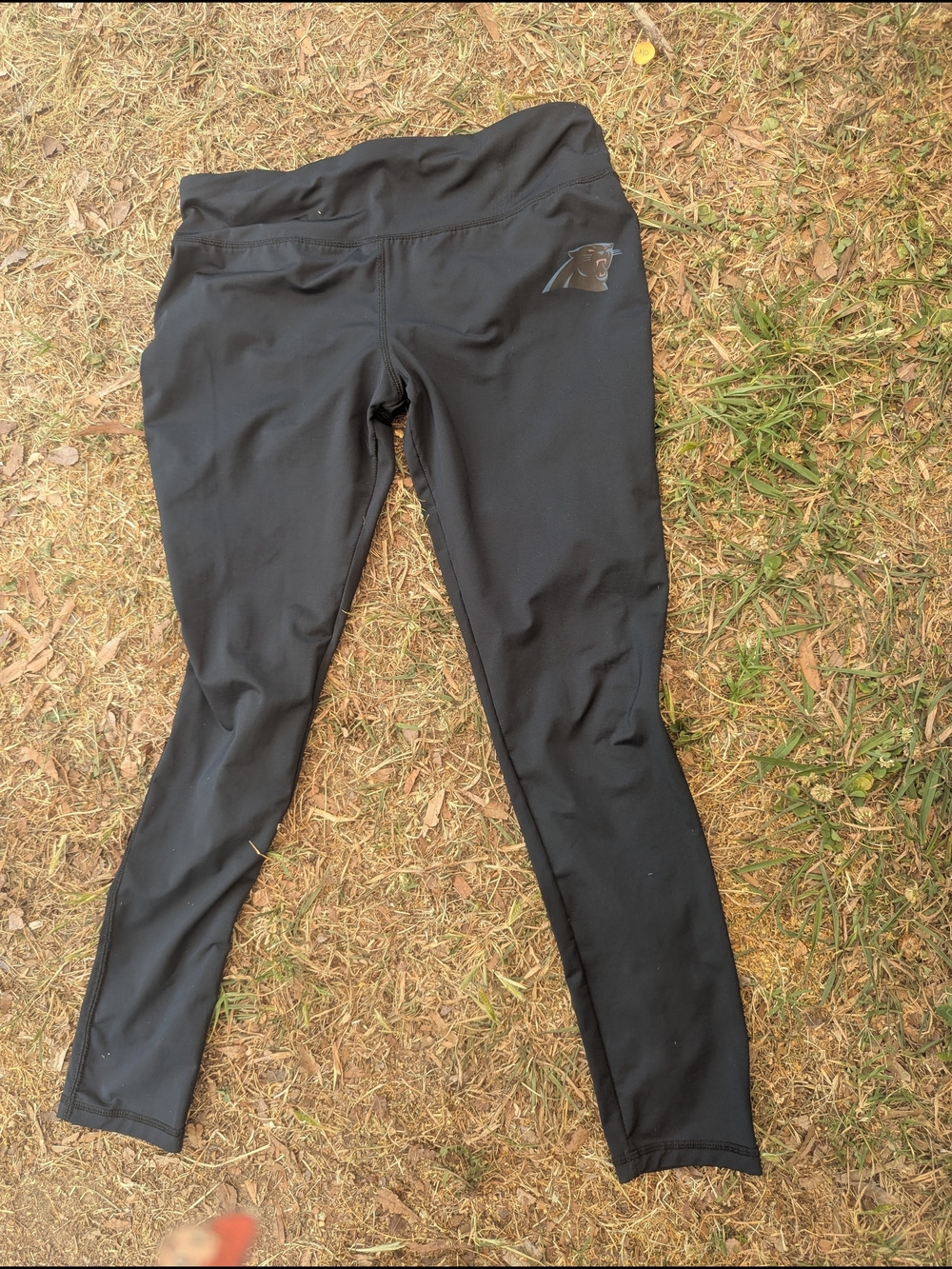 Juniors NFL Black Athletic Leggings Carolina Panthers